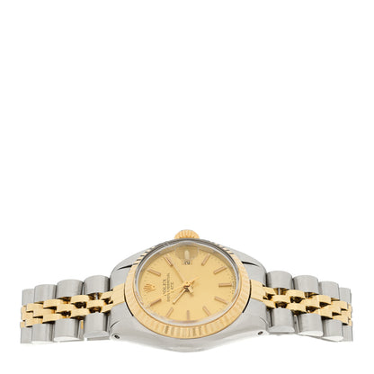 Rolex Stainless Steel 18K Yellow Gold 26mm Oyster Perpetual Date Watch Champagne 6917 2 of 5