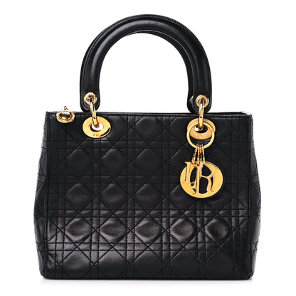 Christian Dior Lambskin Cannage Medium Lady Dior Black 1 of 13
