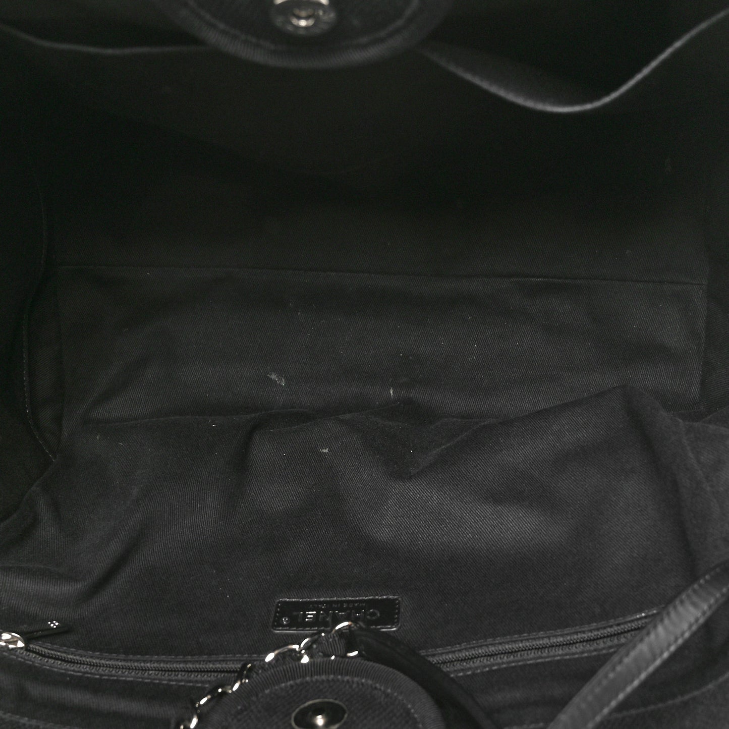Canvas Pearl Medium Deauville Tote Black