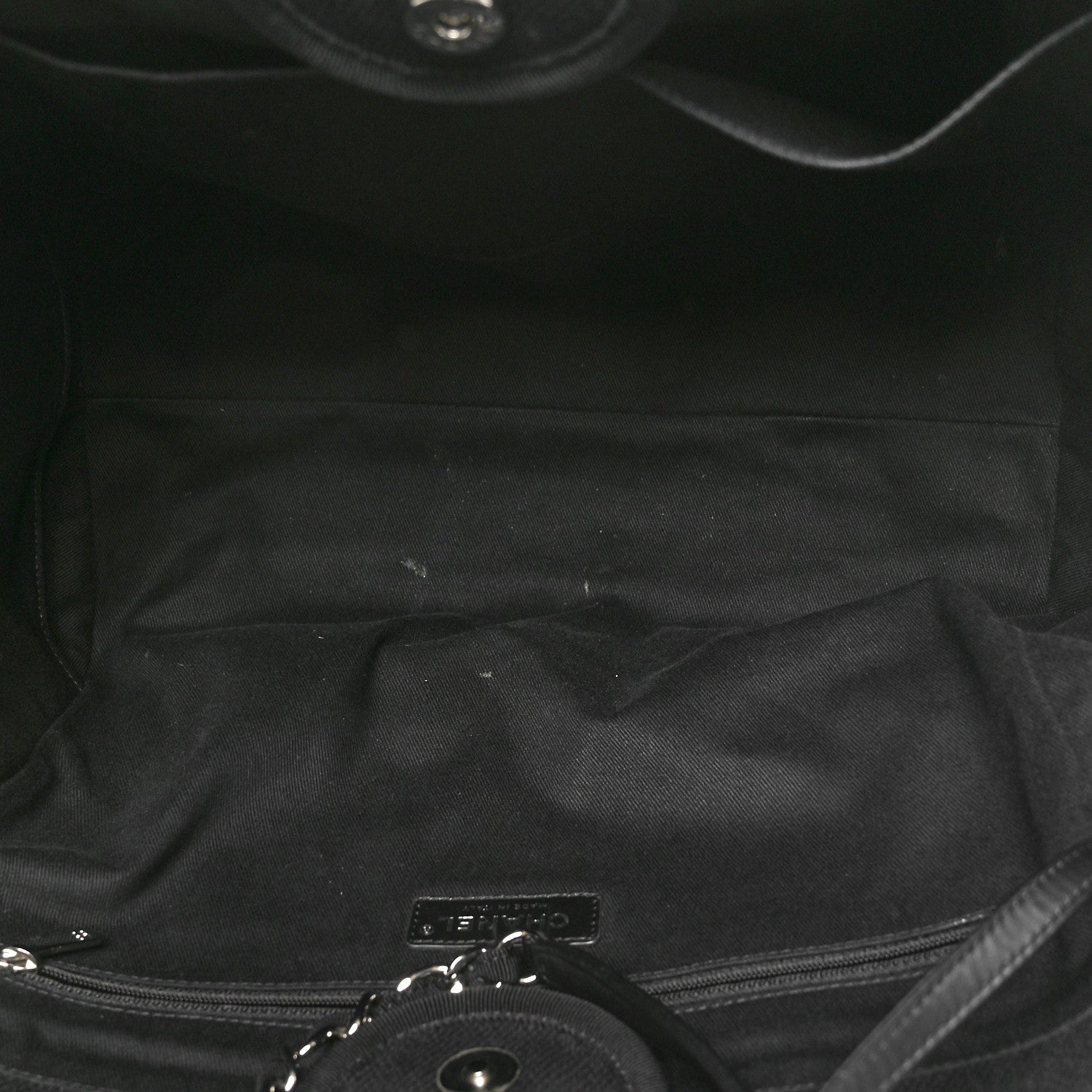 Chanel Canvas Pearl Medium Deauville Tote Black 5 of 12