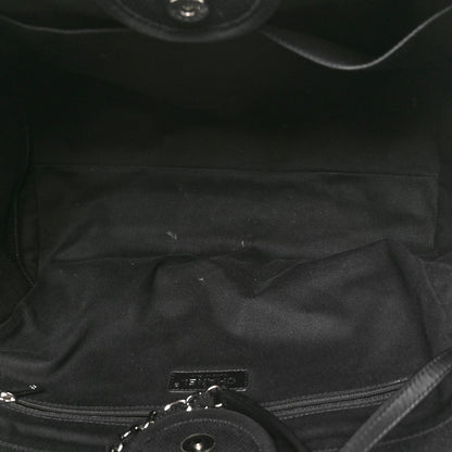 Chanel Canvas Pearl Medium Deauville Tote Black 5 of 12