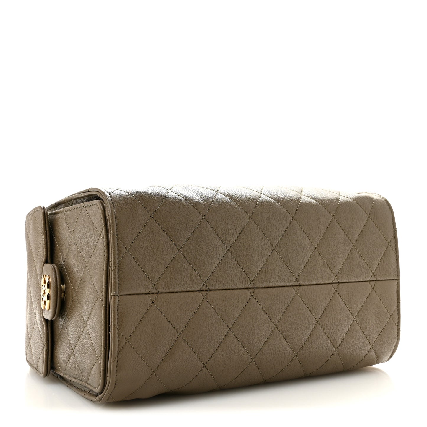 Goatskin Quilted Small Chanel 25 Handbag Dark Khaki