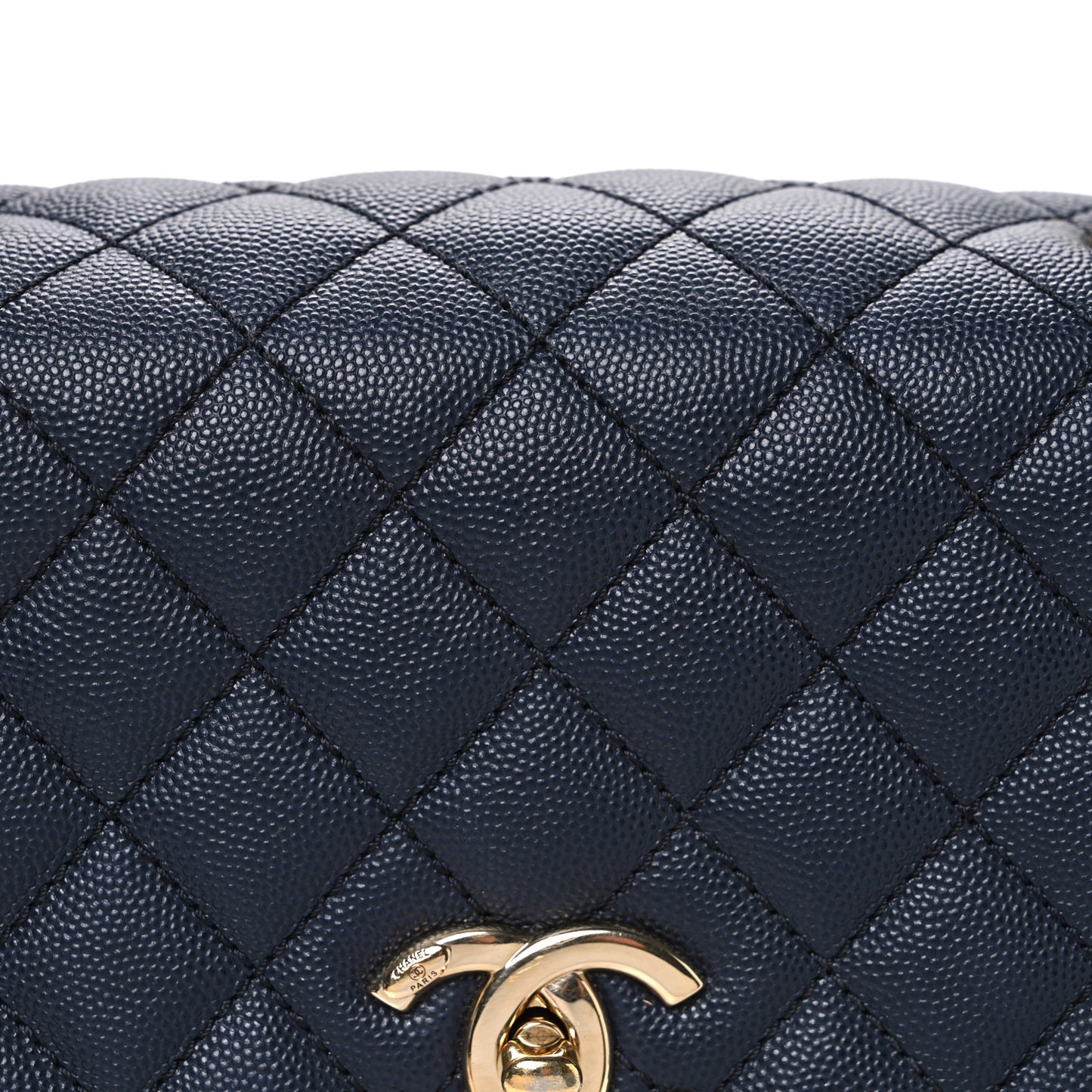 Caviar Quilted Medium Coco Handle Flap Black