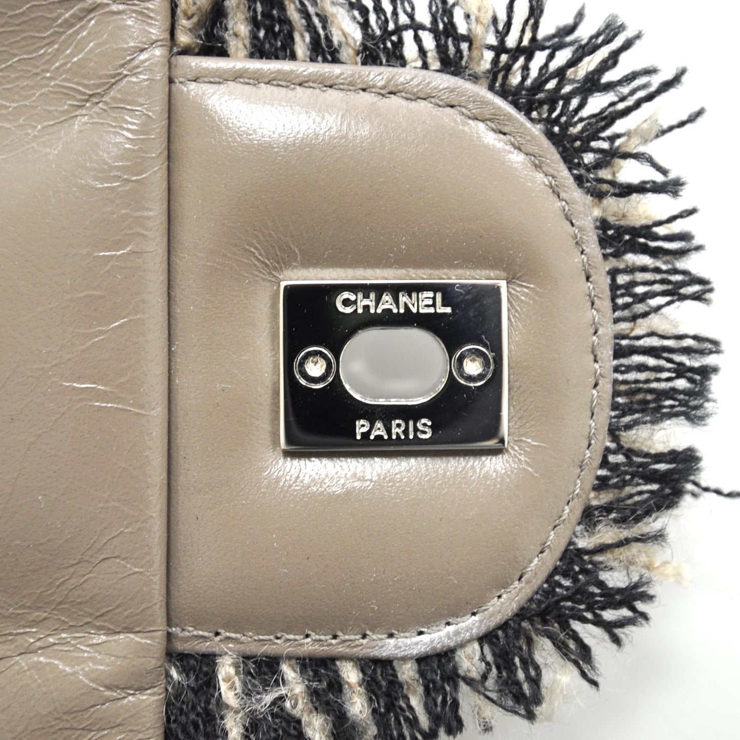 Lambskin Tweedy Flap Taupe