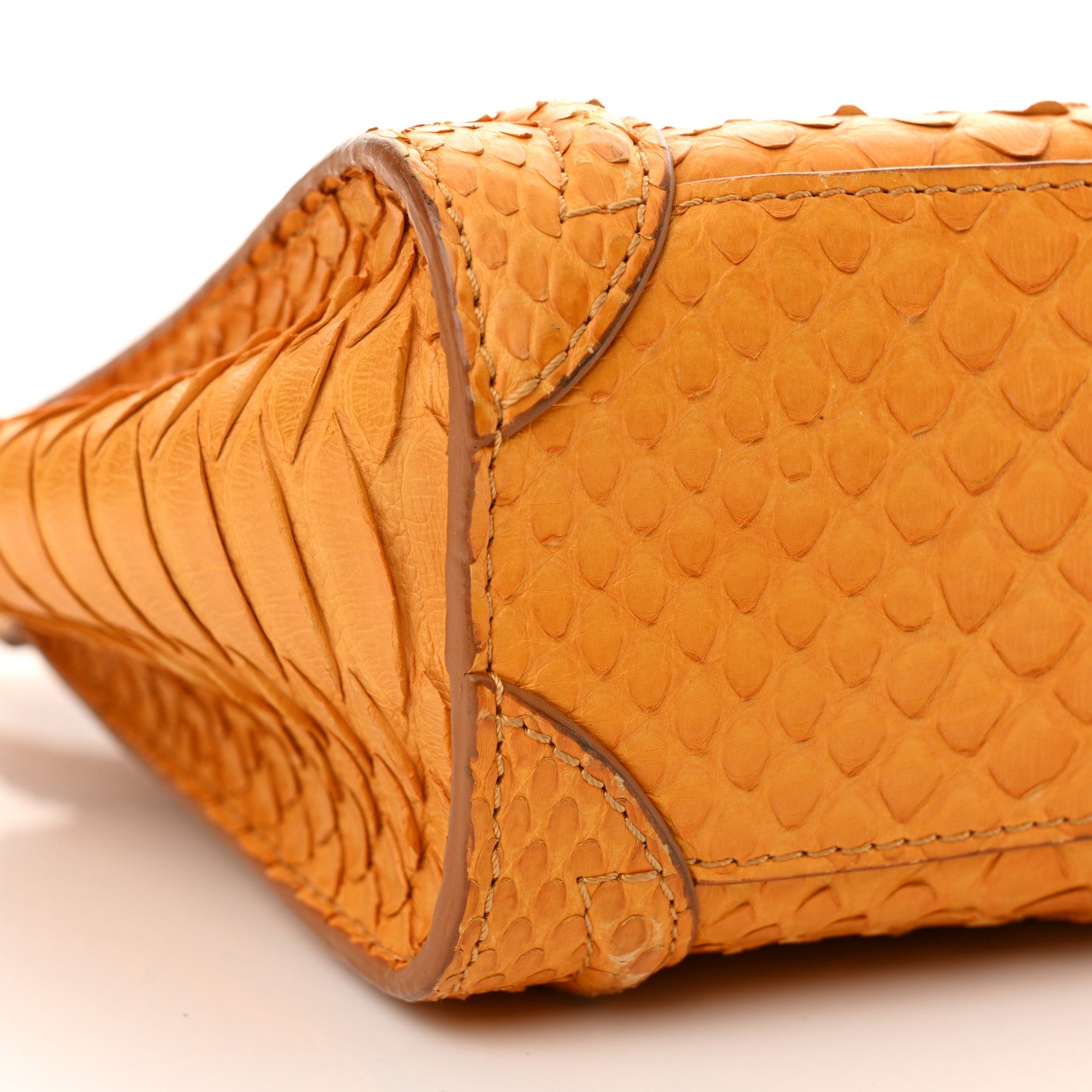 Celine Snakeskin Calfskin Nano Luggage Yellow 9 of 21