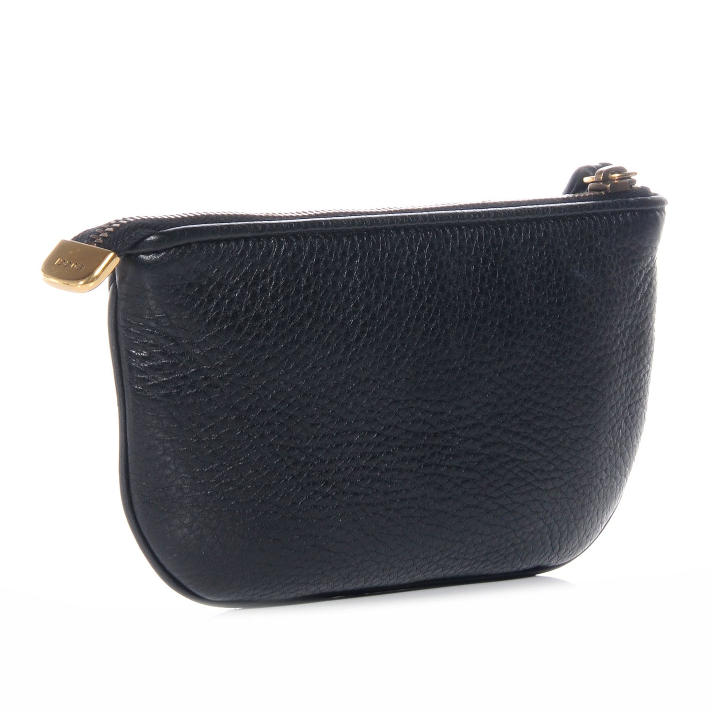 Pebbled Leather Wristlet GG Black