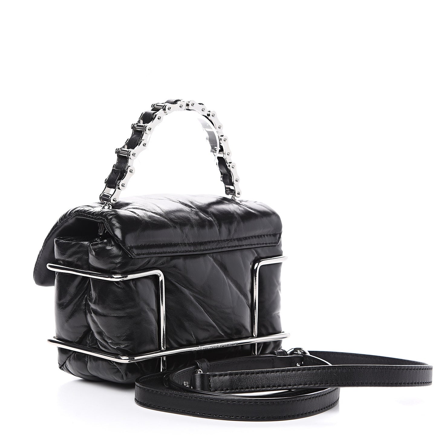 Calfskin Quilted Halo Crossbody Bag Black