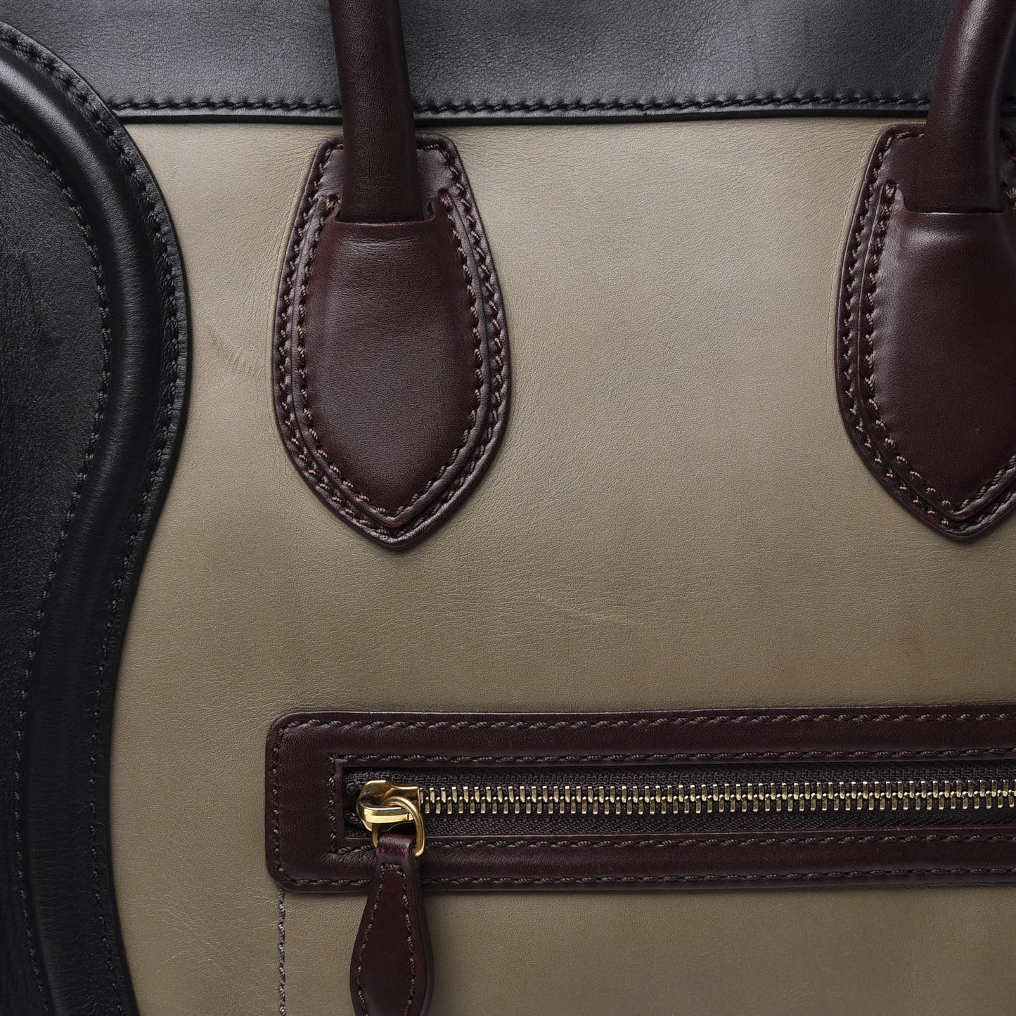 Smooth Calfskin Mini Tri-Color Luggage Grey