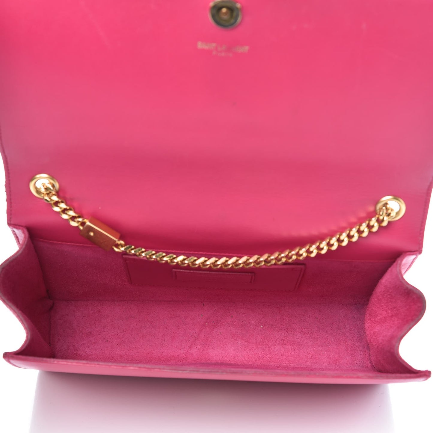 Smooth Calfskin Medium Classic Monogram Kate Tassel Satchel Fuchsia