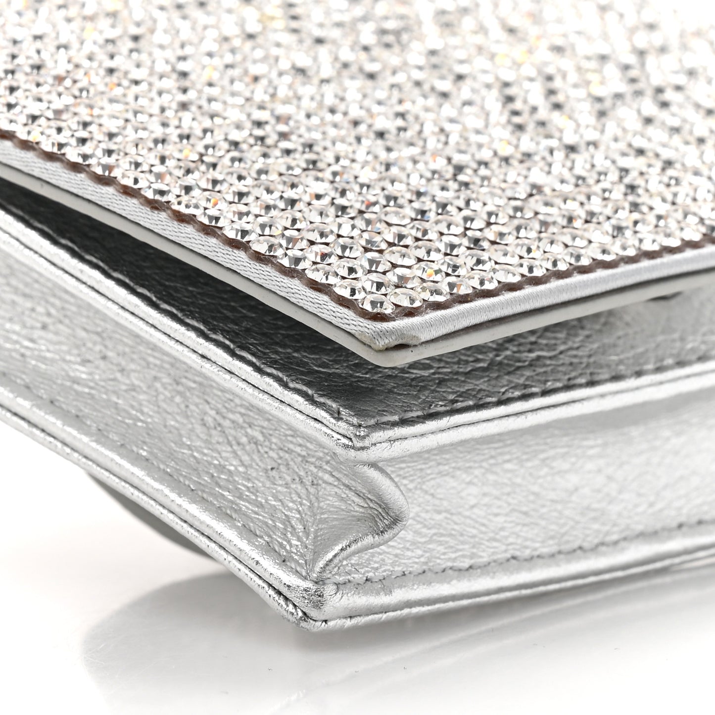 Swarovski Crystal Convertible Belt Bag Silver