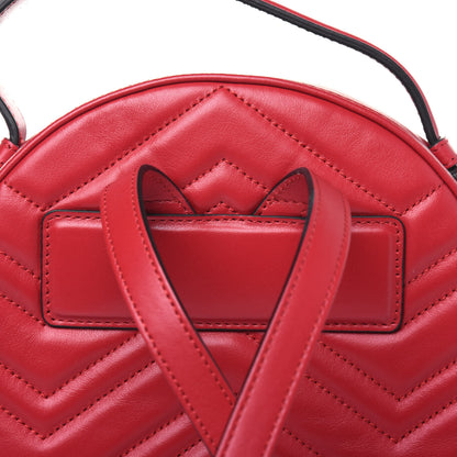 Gucci Calfskin Matelasse GG Marmont Dome Backpack Hibiscus Red 11 of 14