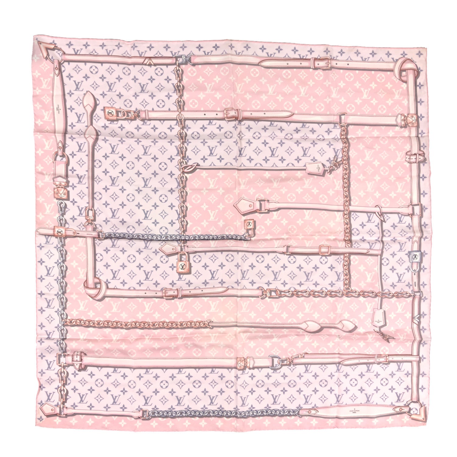 Louis Vuitton Silk Monogram Confidential Square Scarf Light Pink 1 of 3