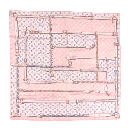 Louis Vuitton Silk Monogram Confidential Square Scarf Light Pink 1 of 3