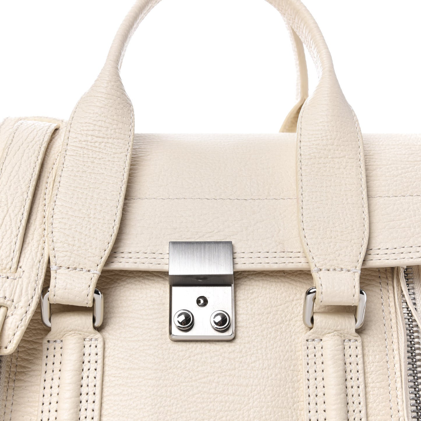 3.1 Textured Calfskin Medium Pashli Satchel Milk