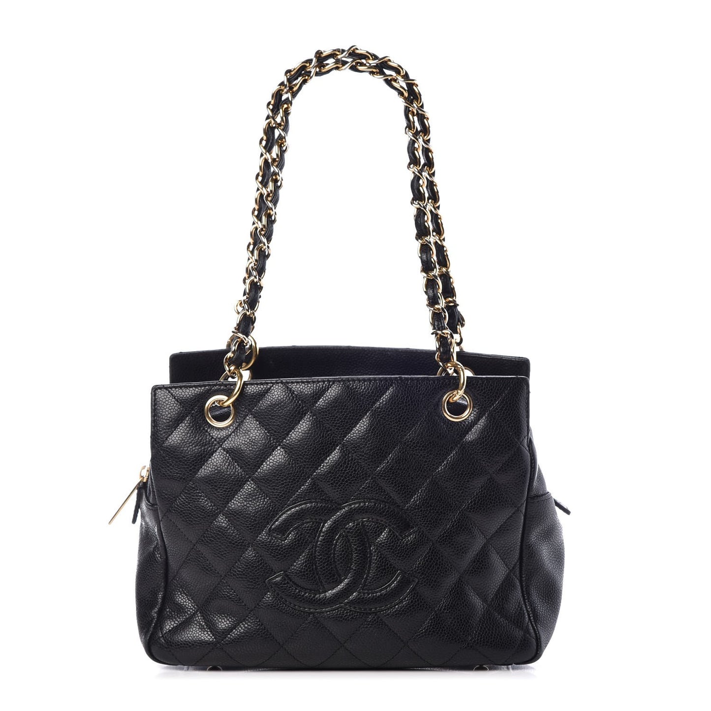 Caviar Quilted Petit Timeless Tote PTT Black