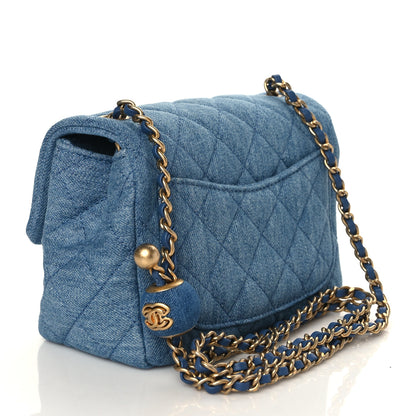 Chanel Denim Quilted Mini Pearl Crush Flap Blue 3 of 10