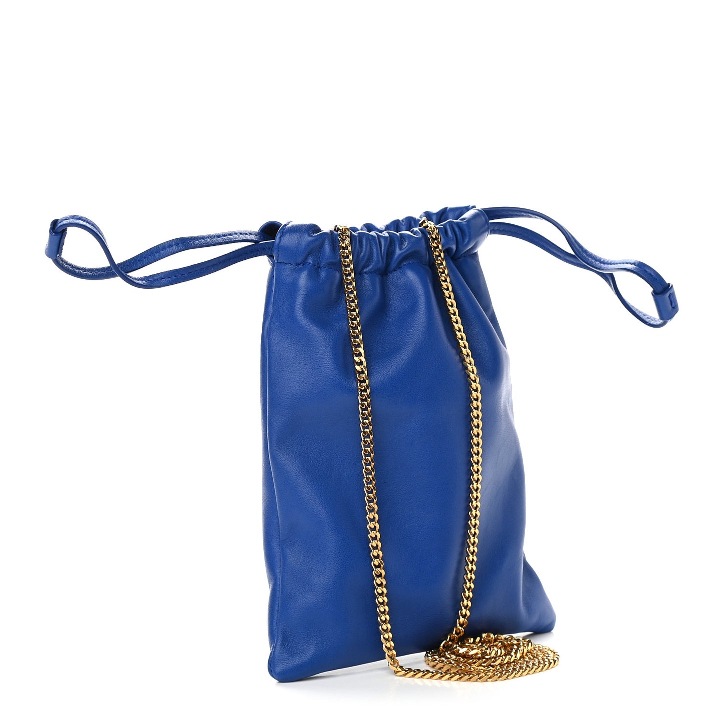 Lambskin Paris Drawstring Pouch Bleu Majorelle