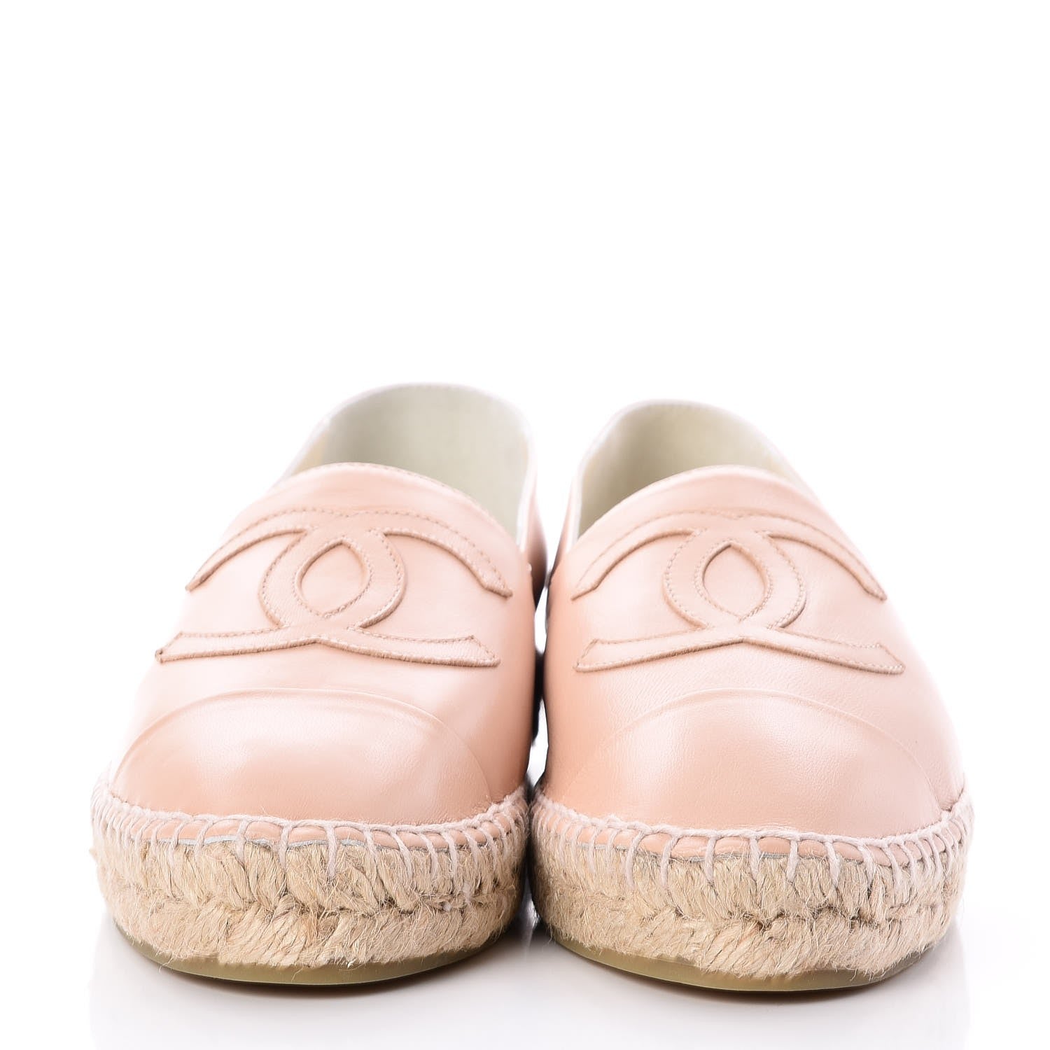 Chanel Lambskin CC Espadrilles 41 Nude 2 of 10