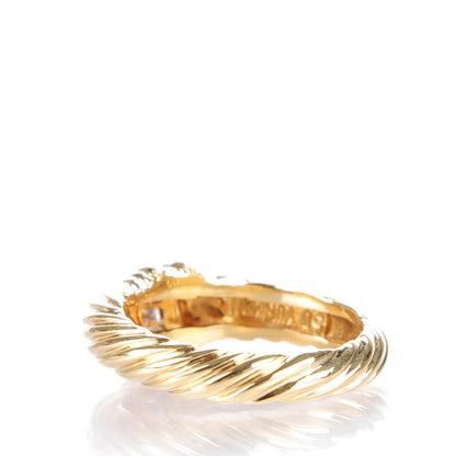 David Yurman 18K Yellow Gold Diamond Cable Ring 7.5 3 of 5