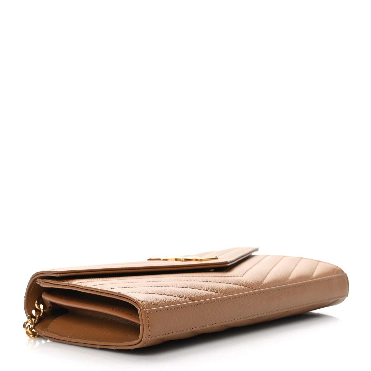 Grain De Poudre Matelasse Monogram Chain Wallet Dark Natural