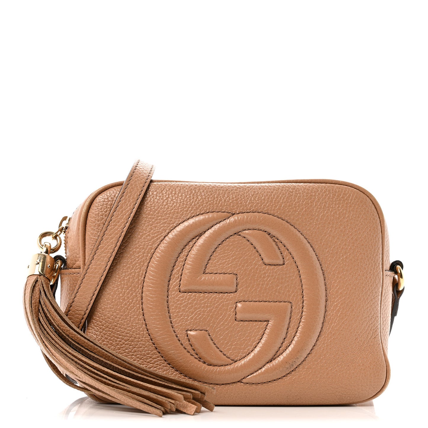 Pebbled Calfskin Small Soho Disco Bag Camelia