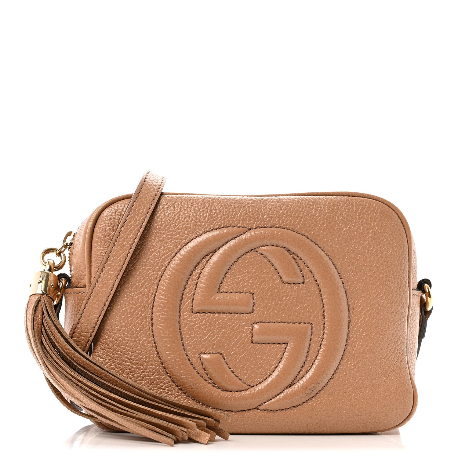 Gucci Pebbled Calfskin Small Soho Disco Bag Camelia 1 of 16
