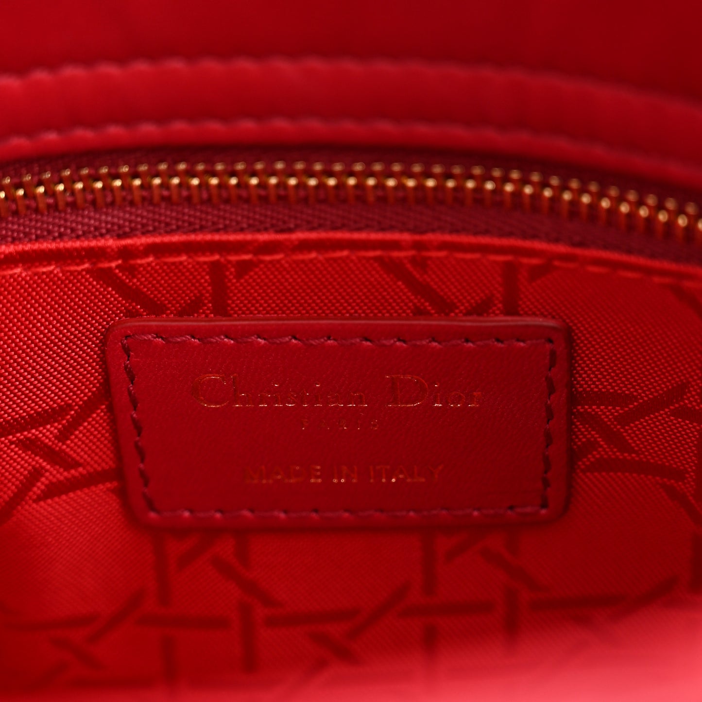 Lambskin Cannage Small My ABCDior Lady Dior Red