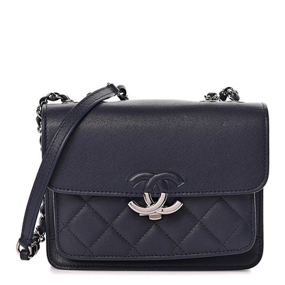 Chanel Goatskin Quilted Small CC Box Flap Navy 1 of 13