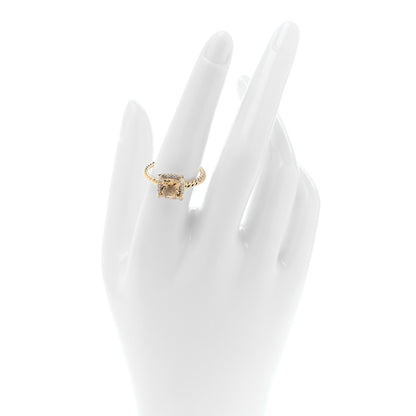 David Yurman 18K Yellow Gold Diamond Citrine 7mm Petite Chatelaine Pave Bezel Ring 56 7.5 2 of 5