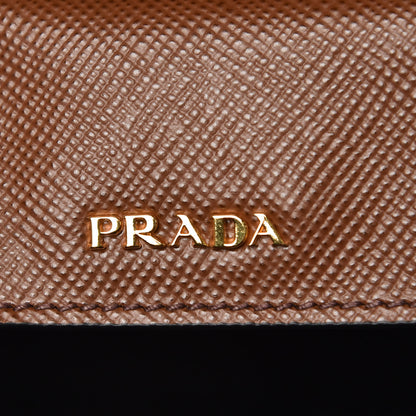 Prada Saffiano Cuir Small Bi-Color Double Bag Palissandro Black 6 of 7