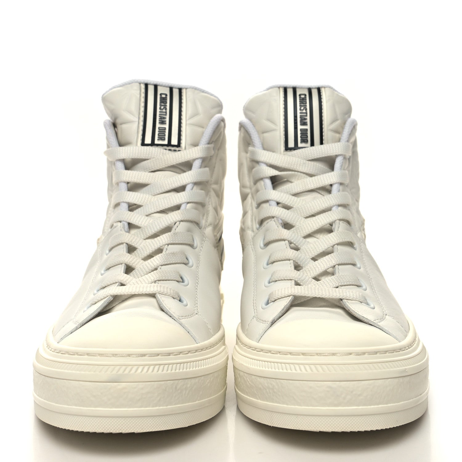 Christian Dior Calfskin Walk'N'Dior Star High Top Sneakers 39 White 2 of 8