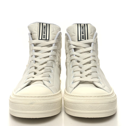 Christian Dior Calfskin Walk'N'Dior Star High Top Sneakers 39 White 2 of 8