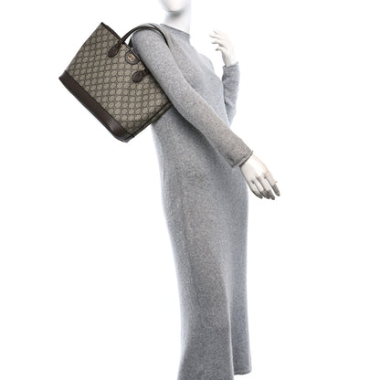 Gucci GG Supreme Monogram Textured Calfskin Small Ophidia Shoulder Tote Bag Beige Ebony New Acero 2 of 10