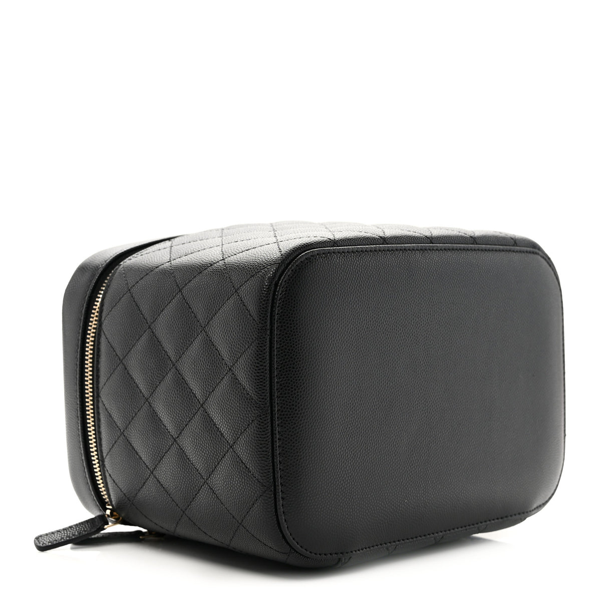 Caviar Quilted Large Vanity Pouch Black