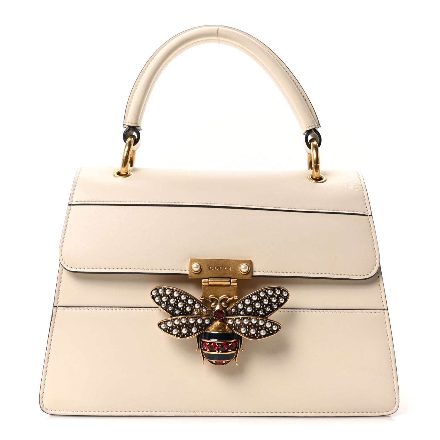 Gucci Calfskin Small Queen Margaret Top Handle Bag Mystic White 1 of 10