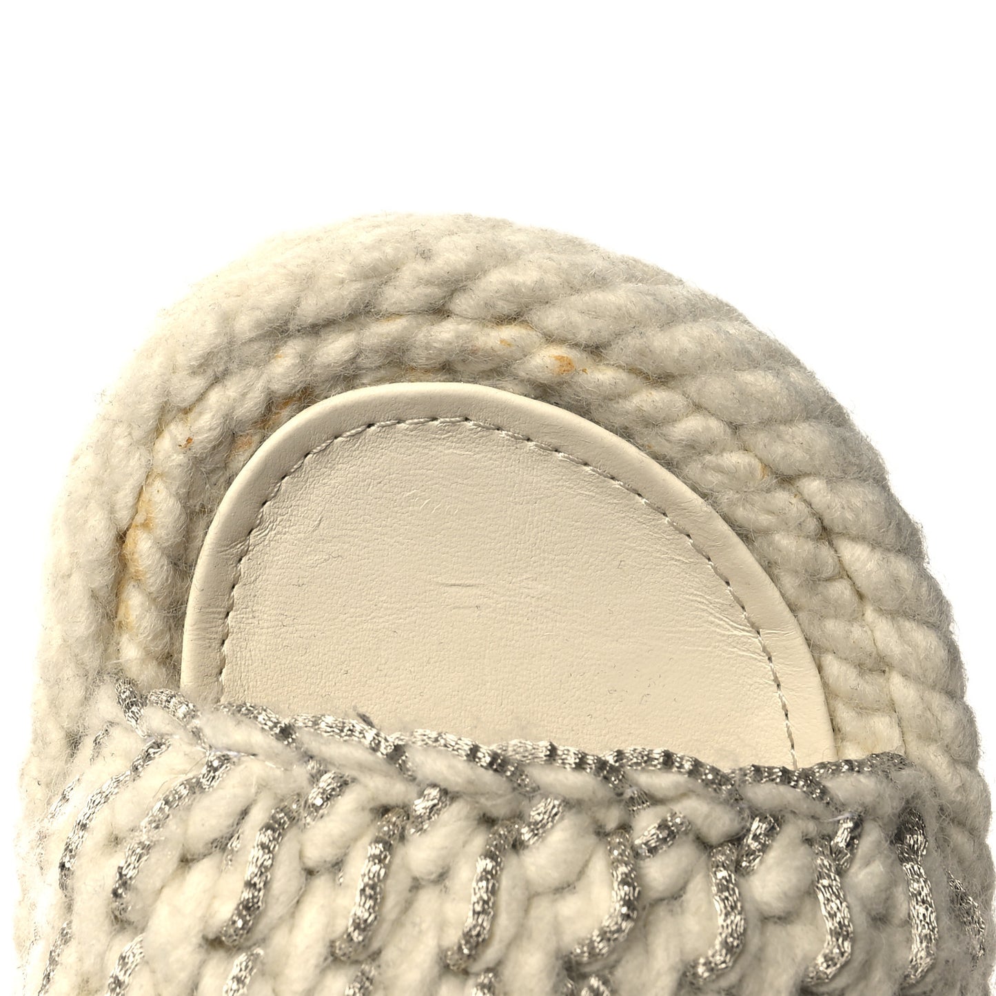 Braided Knit CC Mules 39 Ecru