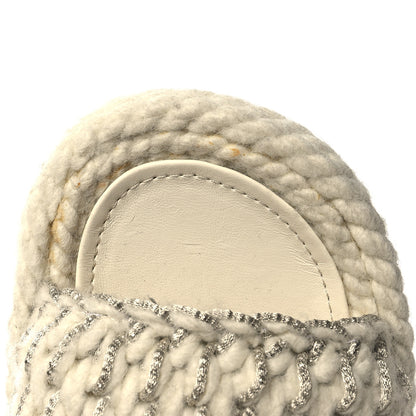 Chanel Braided Knit CC Mules 39 Ecru 9 of 9