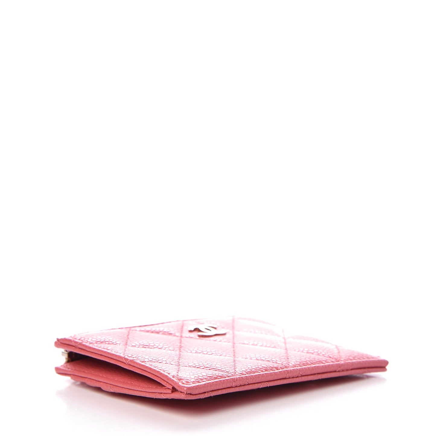 Caviar Quilted CC Zip Card Holder Pink