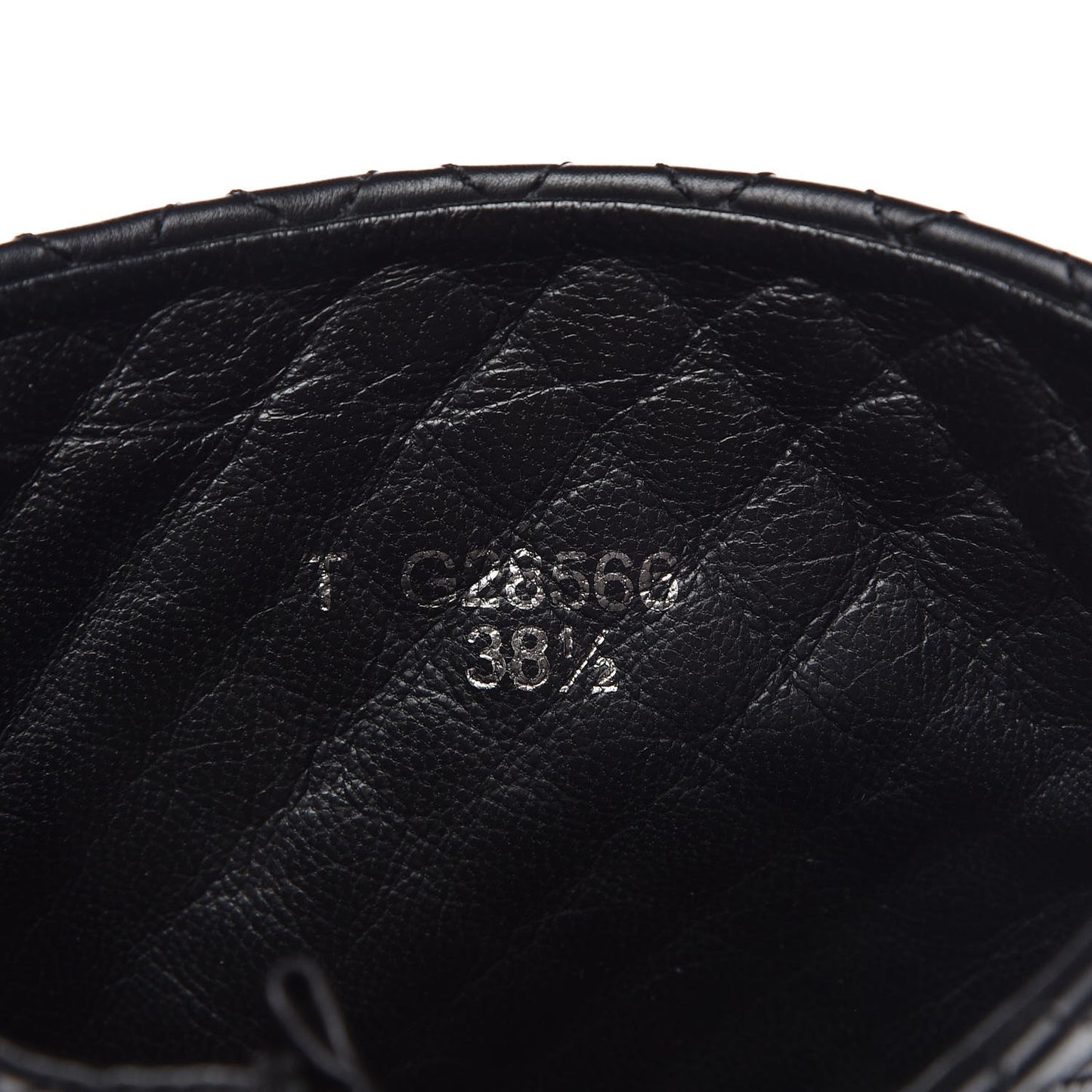 Calfskin Quilted Biker Boots 38.5 Black