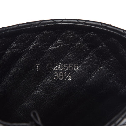 Chanel Calfskin Quilted Biker Boots 38.5 Black 7 of 8