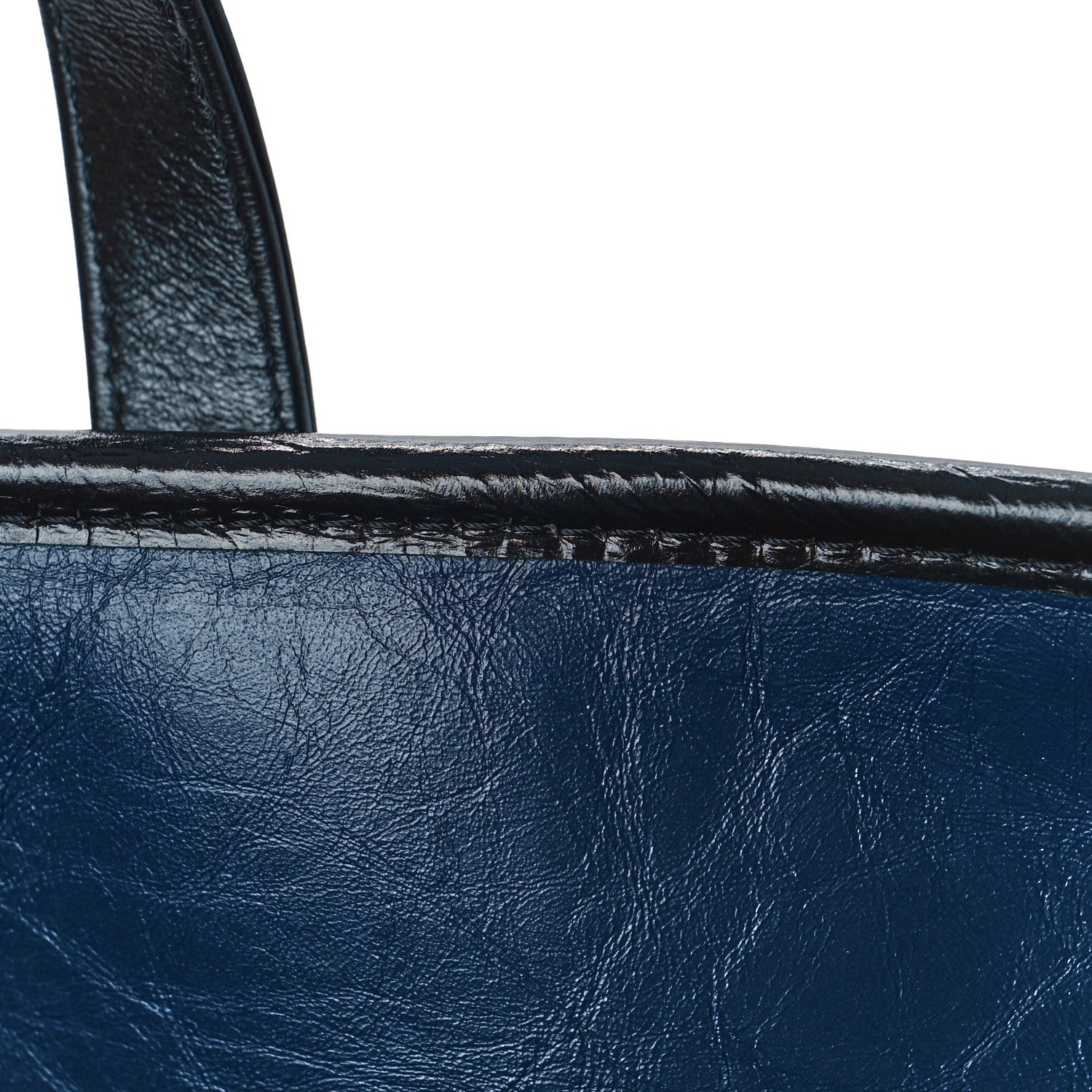 Chanel Metallic Aged Calfskin Quilted Large Gabrielle Shopping Tote Navy Black 9 of 10