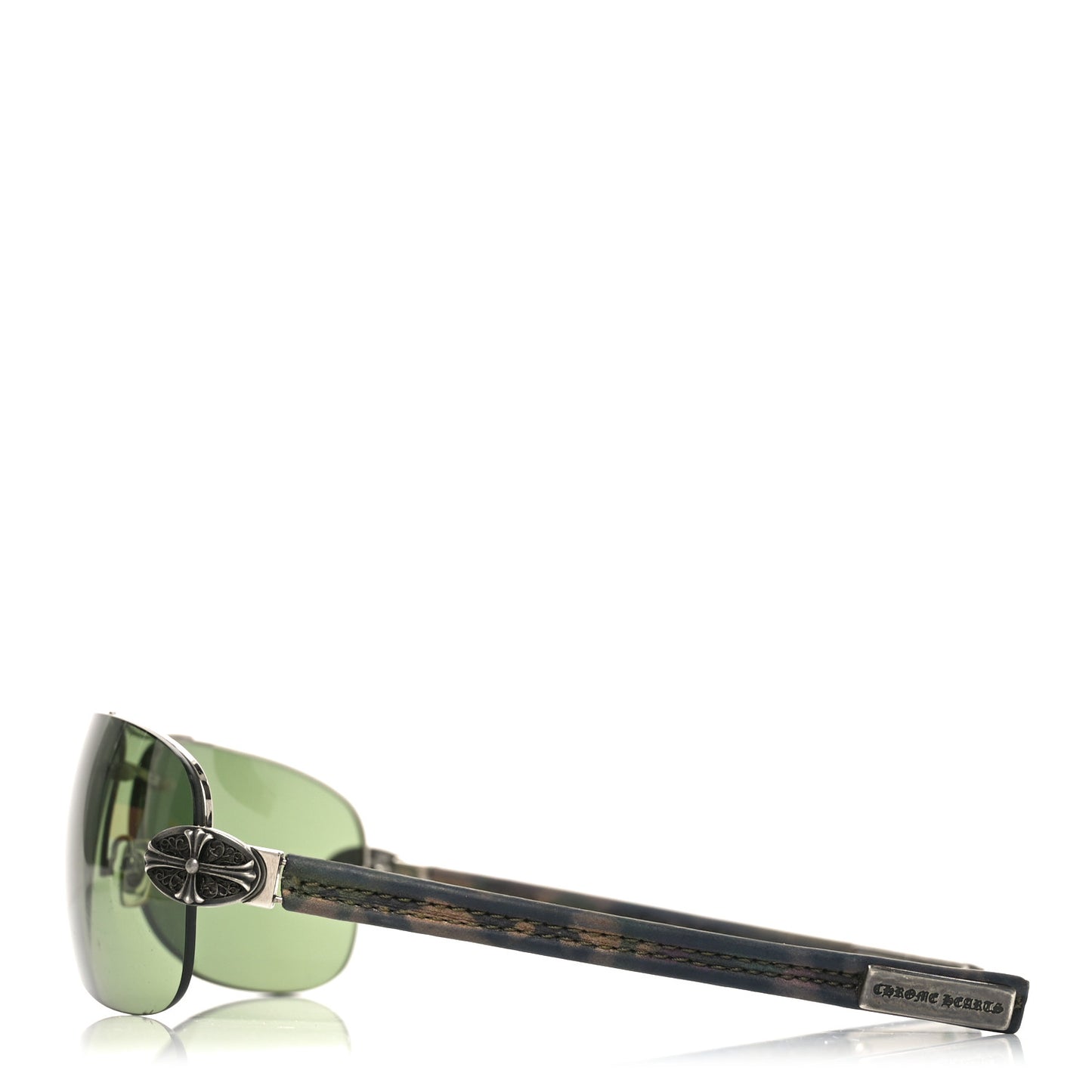 Calfskin Camo Aviator Fck You Sunglasses Green