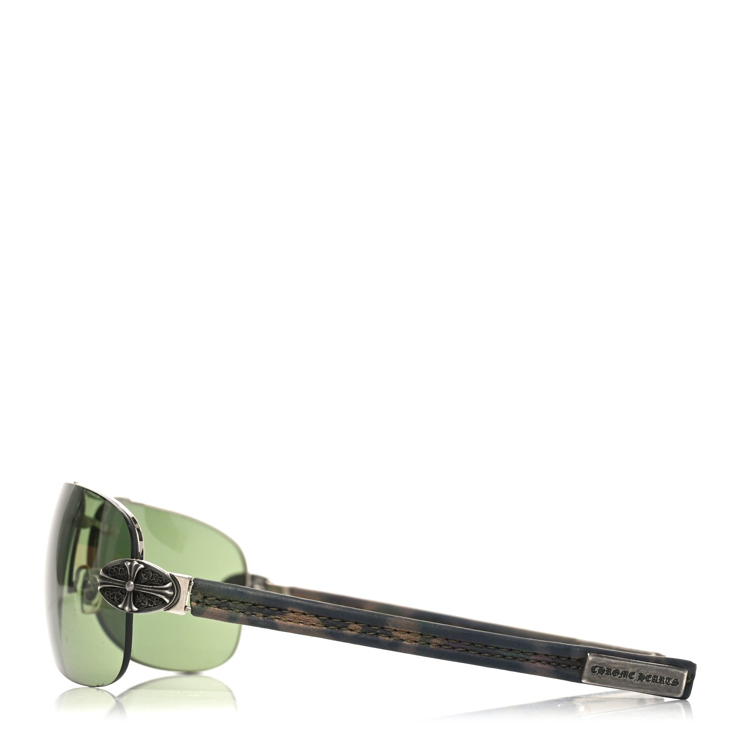 Chrome Hearts Calfskin Camo Aviator Fck You Sunglasses Green 3 of 5