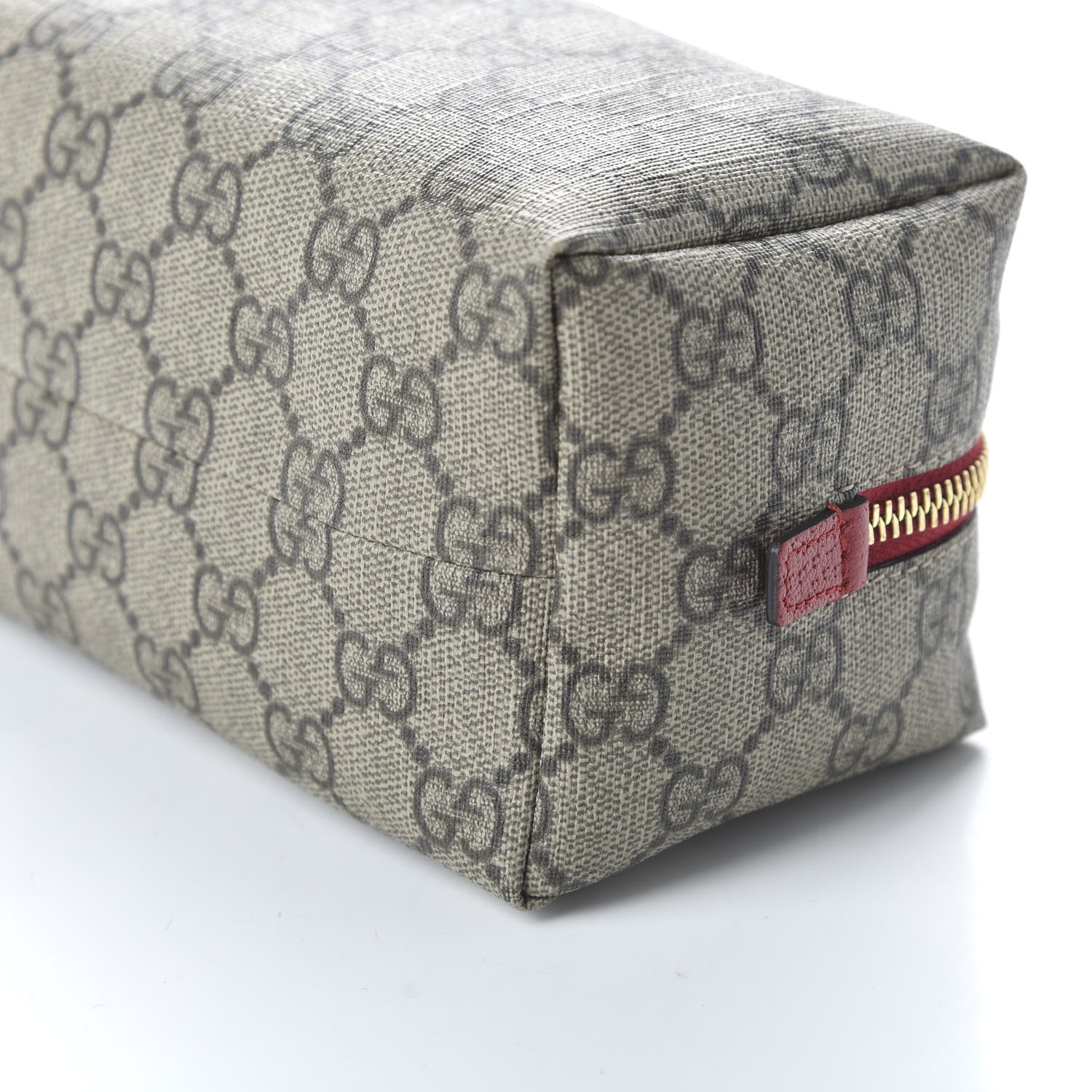 Gucci Soft GG Supreme Monogram Calfskin Medium Ophidia Cosmetic Case Beige Ebony Hibiscus Red 7 of 11