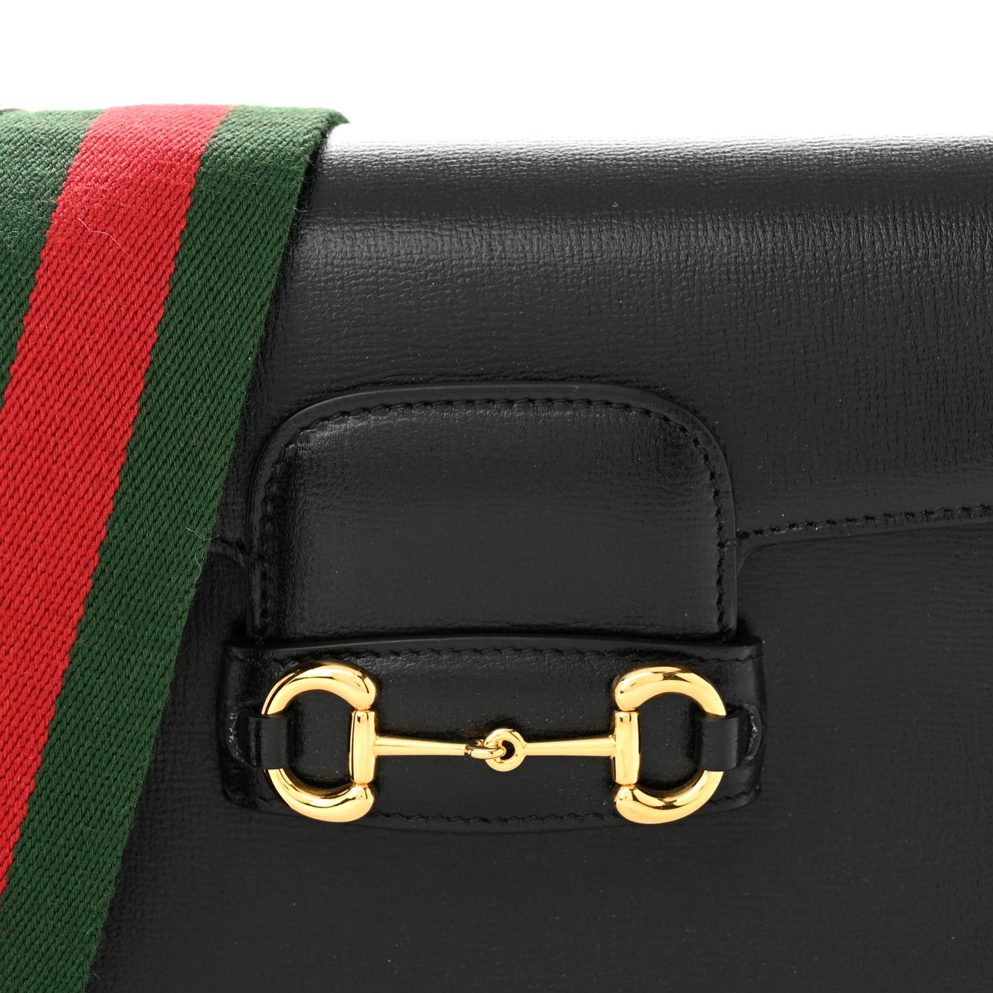 Azalea Calfskin Web Mini Horsebit 1955 Shoulder Bag Black