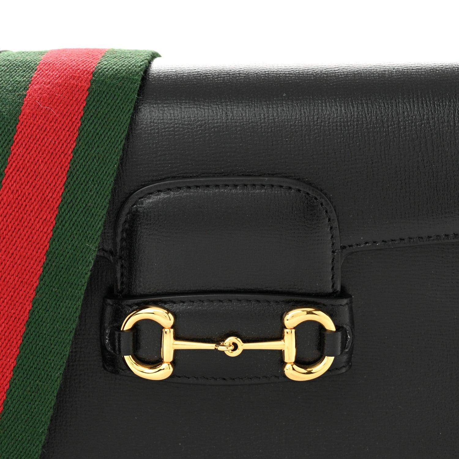 Gucci Azalea Calfskin Web Mini Horsebit 1955 Shoulder Bag Black 8 of 11