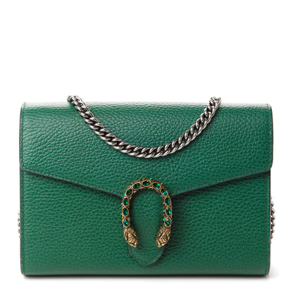 Gucci Calfskin Mini Dionysus Chain Wallet Emerald 1 of 10