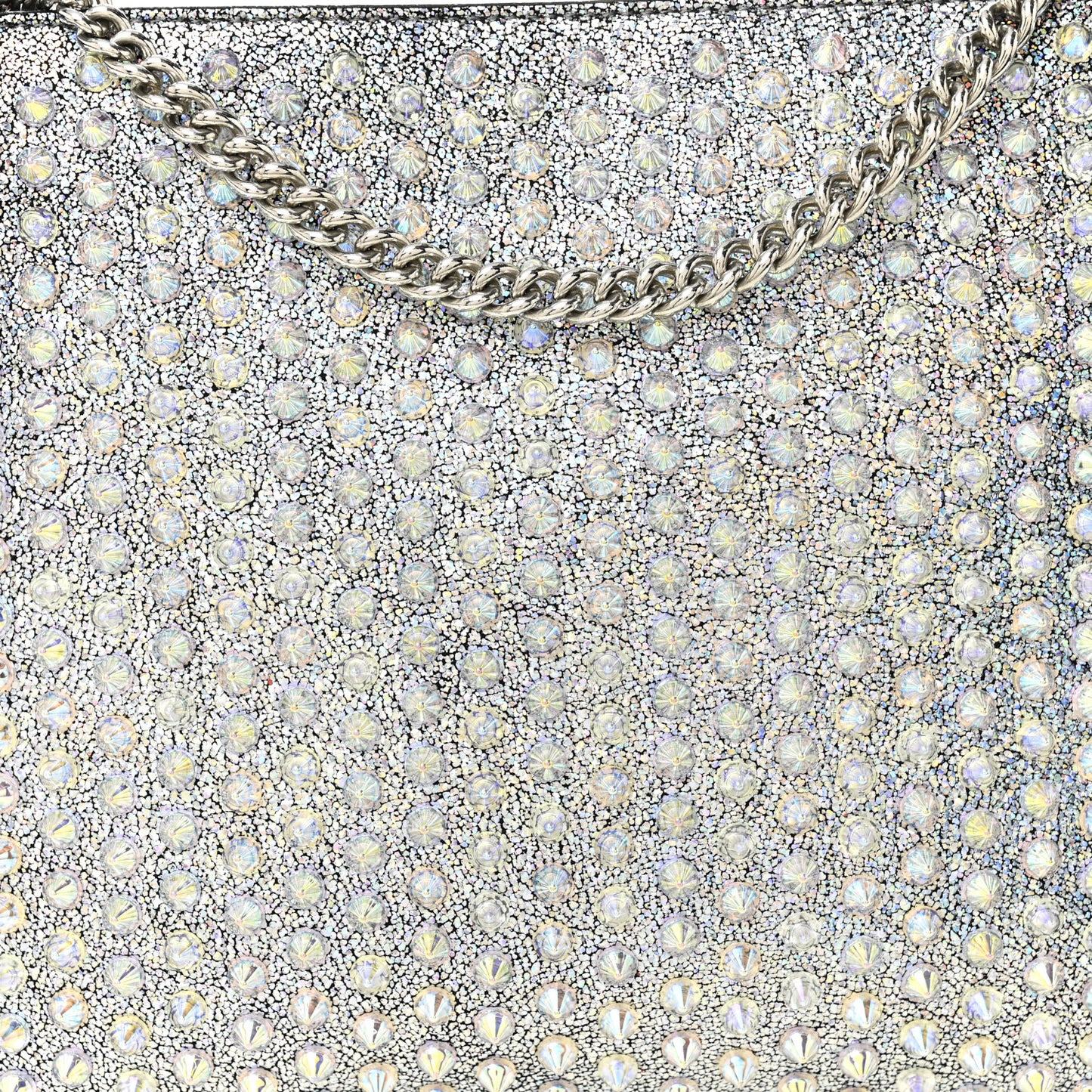 Nappa Mica Studded Loubiclutch Silver