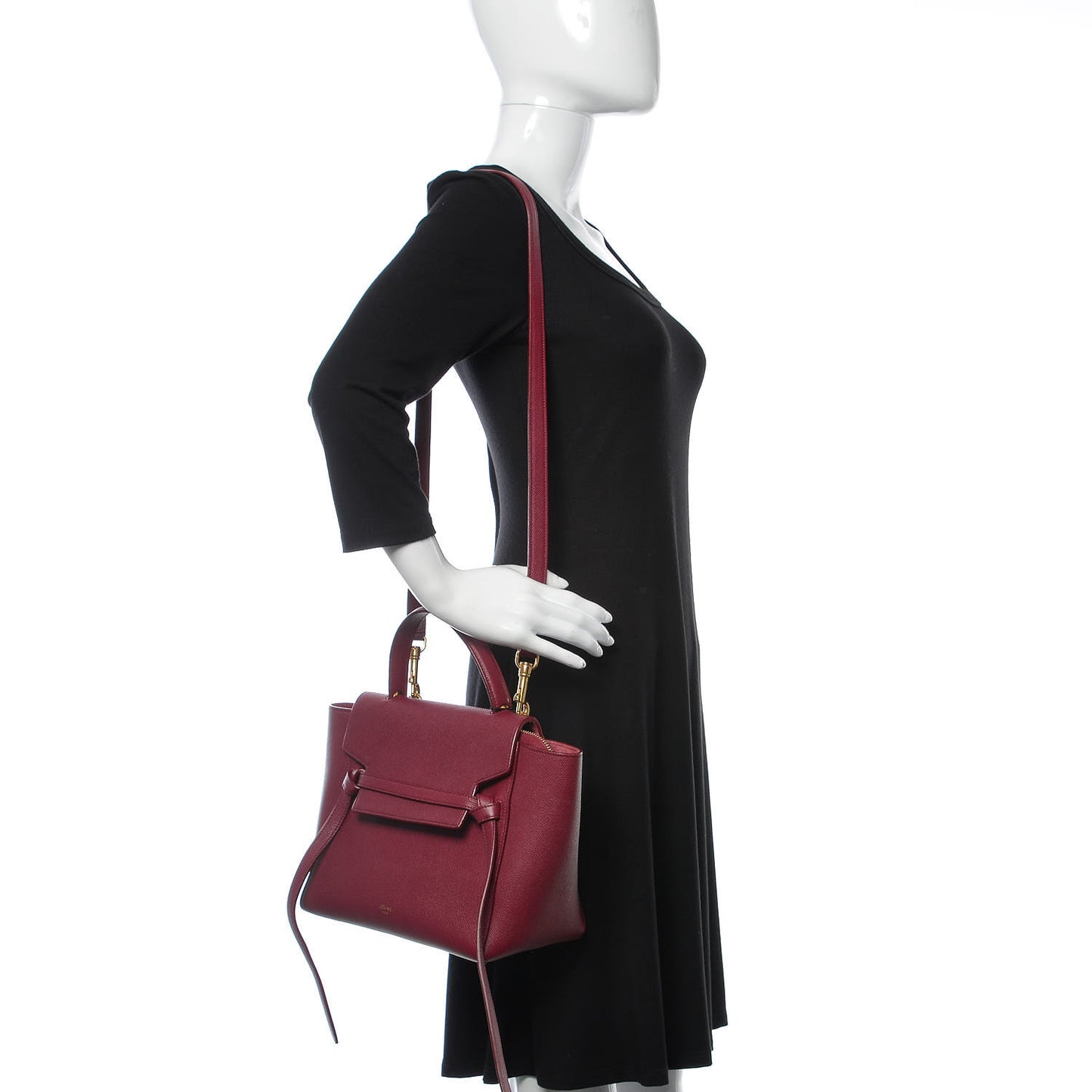 Baby Grained Calfskin Micro Belt Bag Plum