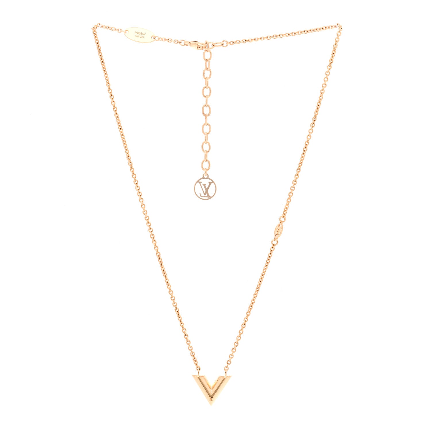 Louis Vuitton Essential V Necklace Gold 3 of 6
